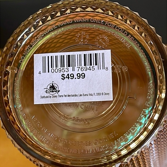 NEW STARBUCKS EXCLUSIVE DISNEY PARKS 50th ANNIVERSARY GEOMETRIC GOLD TUMBLER. - Picture 5 of 5